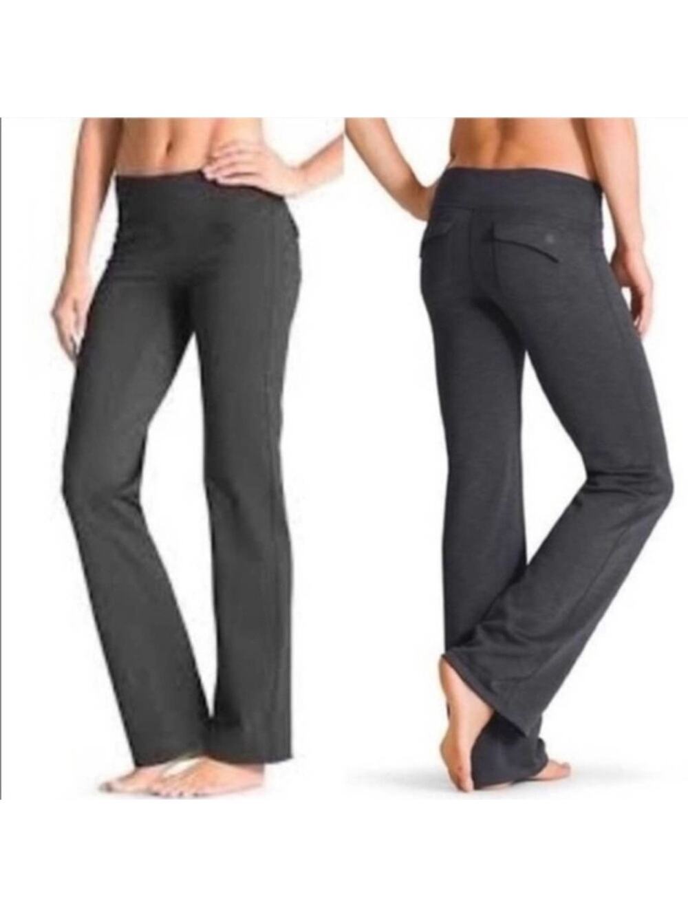 Athleta Fusion Wide Leg Yoga Pants Charcoal Gray Size M